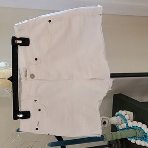 Polo Ralph Lauren The Sophia Cut Off Short, 28 Raw/Embroidered Eyelet Hem